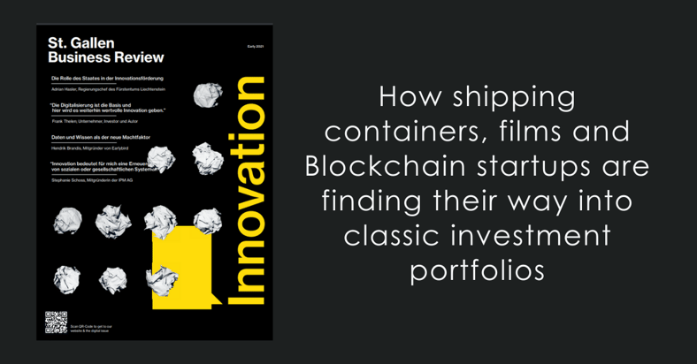How shipping containers, films and Blockchain startups are finding their way into classic investment portfolios